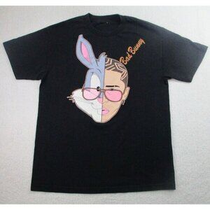 Bad‎ Bunny Tour T Shirt Mens Size Large Black Double Sided Latin Trap Bugs 2019